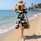 💃2026 Summer Hot Sale 50% OFF🌈Women's Ruffle Sleeve Sexy Sundress Floral V Neck Short Wrap Dress with Pockets
