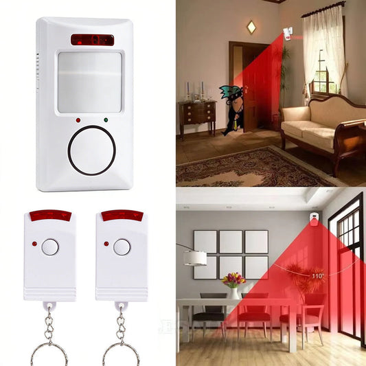 Motion Sensor Infrared Alarm with 2PCS Remote Controls