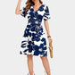💃2026 Summer Hot Sale 50% OFF🌈Women's Ruffle Sleeve Sexy Sundress Floral V Neck Short Wrap Dress with Pockets