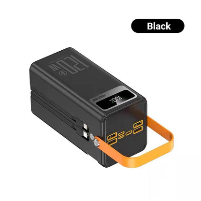📢LAST DAY SALE 57% OFF👍🇬🇧 Be Ready Emergency Power Bank 🔋 | 50000mAh 120W Fast Charger with Built-in Cables & LED Light