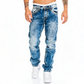 Men's Fashion Creative Stretch Denim Jeans,Minimalist Style Suitable For Summer, Emo Style