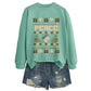 Women's "Peace" Christmas Print Crewneck Sweatshirt
