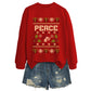 Women's "Peace" Christmas Print Crewneck Sweatshirt