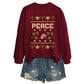 Women's "Peace" Christmas Print Crewneck Sweatshirt