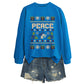 Women's "Peace" Christmas Print Crewneck Sweatshirt