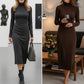 🎁Meet Christmas 40% OFF🎄|Elegant Turtleneck Long-Sleeve Bodycon Dress