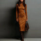 🎁Meet Christmas 40% OFF🎄|Elegant Turtleneck Long-Sleeve Bodycon Dress