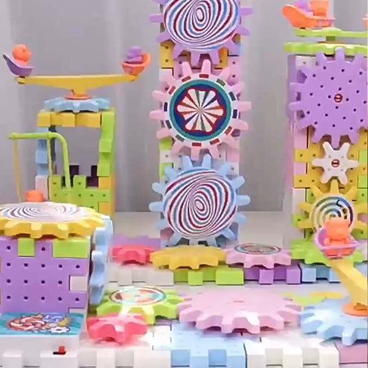 🔥 50% Off! 🎮Kids’ DIY Electric Gear Building Block Set