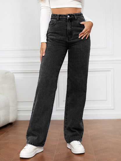 ⏰New Exclusive Flash Sale 50% OFF🔥Casual High Waist Multi-Pocket Wide Leg Stretchy Jeans