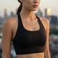 Women's Solid Removable Chest Pad Sports Tank Top, Casual Comfort and Durability Halter Neck Sports Top for Yoga Gym Workout, Ladies Sportswear for All Seasons