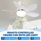 🏆LAST DAY SALE 49% OFF🔥SmartBreez™ LED Ceiling Fan Light – 20.5” Ultra-Quiet with Remote 🎯 | E27 + FREE B22 Adapter 🔌 | For Bedroom 😴, Kitchen 👩‍🍳 & Garage 🛠️ – UK Ready! 🇬🇧