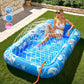 💦Inflatable Tanning Pool Lounger – Smart spray cools you automatically. Detachable pillow, cup holders & safety handles. Holds 2 adults (350lb). Perfect for garden or beach! 🏖️🌞