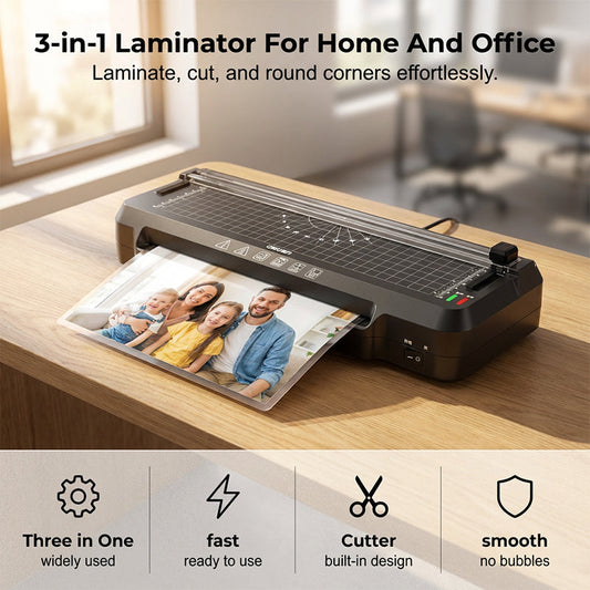 🔥 50% OFF & Free Shipping 🔥A4 Thermal Laminating Machine with Paper Trimmer and Corner Rounder