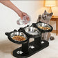 🐾🐱🐶 Non-slip elevated pet feeder 🥣 with 3 bowls 💖
