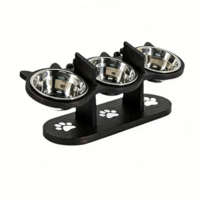 🐾🐱🐶 Non-slip elevated pet feeder 🥣 with 3 bowls 💖