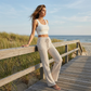 🌸 LIMITED TIME 40% OFF! ✨Women's Striped Drawstring Wide-Leg Pants