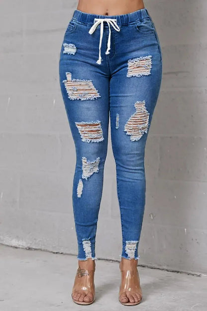🔥 Hot sale 50% OFF🔥Women's Skinny Stretch Ripped Jeans