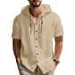 Men's Casual Short Sleeve Hoodie Shirt