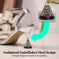 🔥While Supplies Last 40% OFF!🎉Rhinestone Ankle Strap Sandals with Sculptural Heel