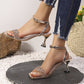 🔥While Supplies Last 40% OFF!🎉Rhinestone Ankle Strap Sandals with Sculptural Heel