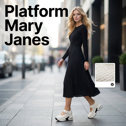 Breathable Woven Platform Mary Janes