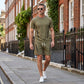 Men's Waffle Knit T-Shirt & Shorts Set