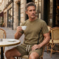 Men's Waffle Knit T-Shirt & Shorts Set