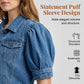 📢📢Last Day-50% OFF!!⏰ Women's Puff Short Sleeve Cropped Denim Jacket