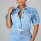 📢📢Last Day-50% OFF!!⏰ Women's Puff Short Sleeve Cropped Denim Jacket