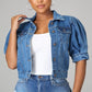 📢📢Last Day-50% OFF!!⏰ Women's Puff Short Sleeve Cropped Denim Jacket