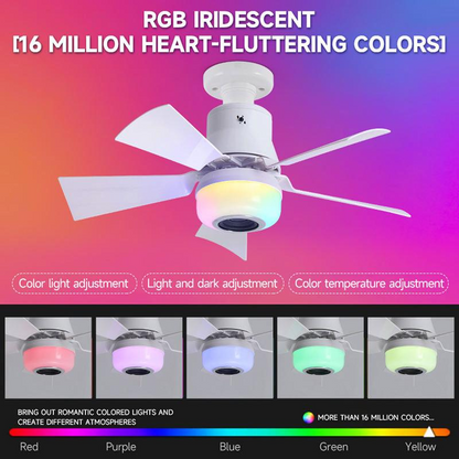 ✨While Supplies Last 50% OFF!🍃Smart Ceiling Fan with Light, RGB & Bluetooth Speaker