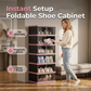 👟 50% OFF NOW! 🗄️ Foldable & Stackable Shoe Cabinet with Clear Doors – Space-saving & dustproof – See-through design, easy access – perfect for entryway, closet or small spaces 🏠