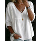📢📢50% OFF !! ⏰Women's Casual V-Neck Lace Trim Top