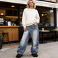 🎁New Arrival 50% OFF💥Women's Asymmetrical Waist Wide-Leg Denim Jeans
