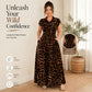 👗🐆Women's Elegant Leopard Print Lapel Dress✨