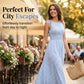Exclusive 50% OFF | Vintage Gingham Maxi Dress | Smocked Bodice & Adjustable Tie Straps | Breathable Summer Sundress for City Escapes