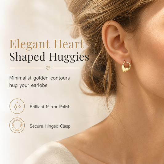 💕 50% OFF! ✨ Small Heart Hoop Earrings – Smooth finish & French minimalist style ✨