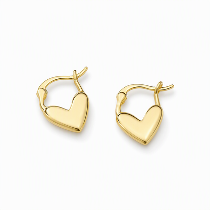 💕 50% OFF! ✨ Small Heart Hoop Earrings – Smooth finish & French minimalist style ✨