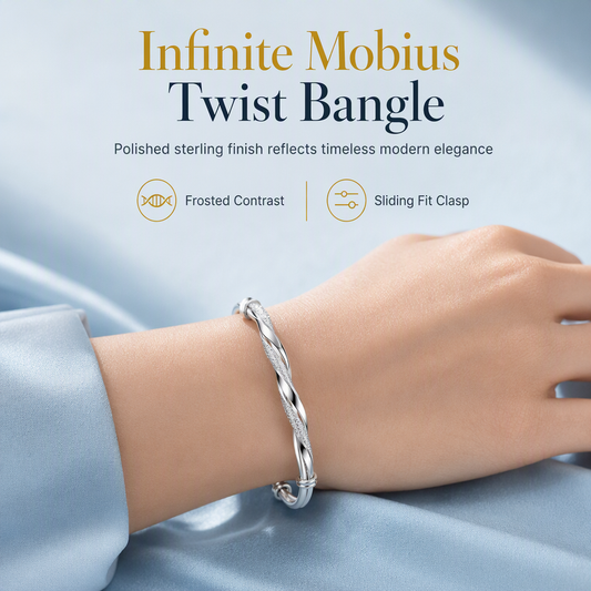 Elegant Solid Mobius Loop Fashion Jewelry Birthday Gift for Women
