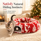 Christmas Series Donut Cat Tunnel Bed Removable and Washable Pet Cushion Bed Play Mat for Cats