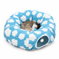 Christmas Series Donut Cat Tunnel Bed Removable and Washable Pet Cushion Bed Play Mat for Cats