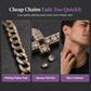 🎁New Arrivals 50% OFF💥Hip Hop Double Layer Baguette Rhinestone Cross Brass with Figaro Chain