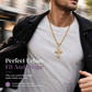 🎁New Arrivals 50% OFF💥Hip Hop Double Layer Baguette Rhinestone Cross Brass with Figaro Chain