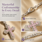 🎁New Arrivals 50% OFF💥Hip Hop Double Layer Baguette Rhinestone Cross Brass with Figaro Chain