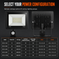 50W Outdoor LED Flood Light with Smart PIR Motion Sensor and Remote Control IP66 Waterproof Aluminum Security Light