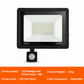 50W Outdoor LED Flood Light with Smart PIR Motion Sensor and Remote Control IP66 Waterproof Aluminum Security Light