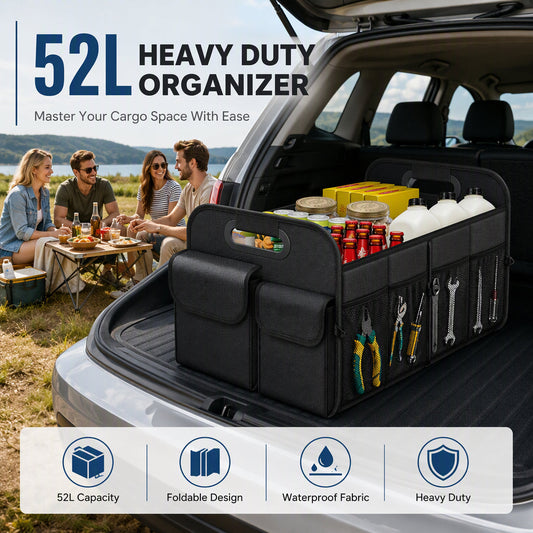 🔥50% OFF!!📢🚗 Large-Capacity Waterproof Foldable Car Trunk Organizer – Keep Your Boot Tidy & Essentials Within Reach, A Practical Space-Saving Upgrade for Everyday Drives ✨