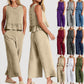 Women's Spring Fall 2-Piece Set - Lounge Set with Pockets